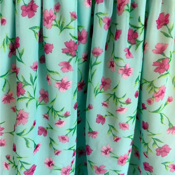 Place Aqua and Pink Floral Kids Dress - Picture 5 of 6